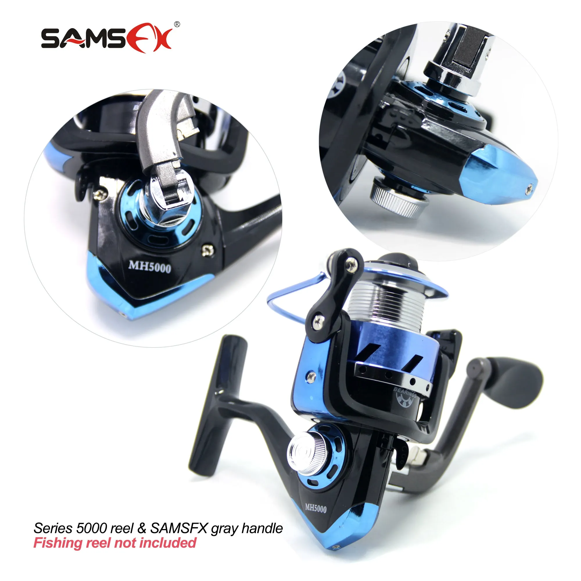 SAMSFX Folding Rotary Fishing Spinning Reel Handle Repair Parts Accessories
