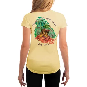 SAND.SALT.SURF.SUN. Atlantis Mermaid Women's UPF 50  UV Sun Protection Performance Short Sleeve T-Shirt