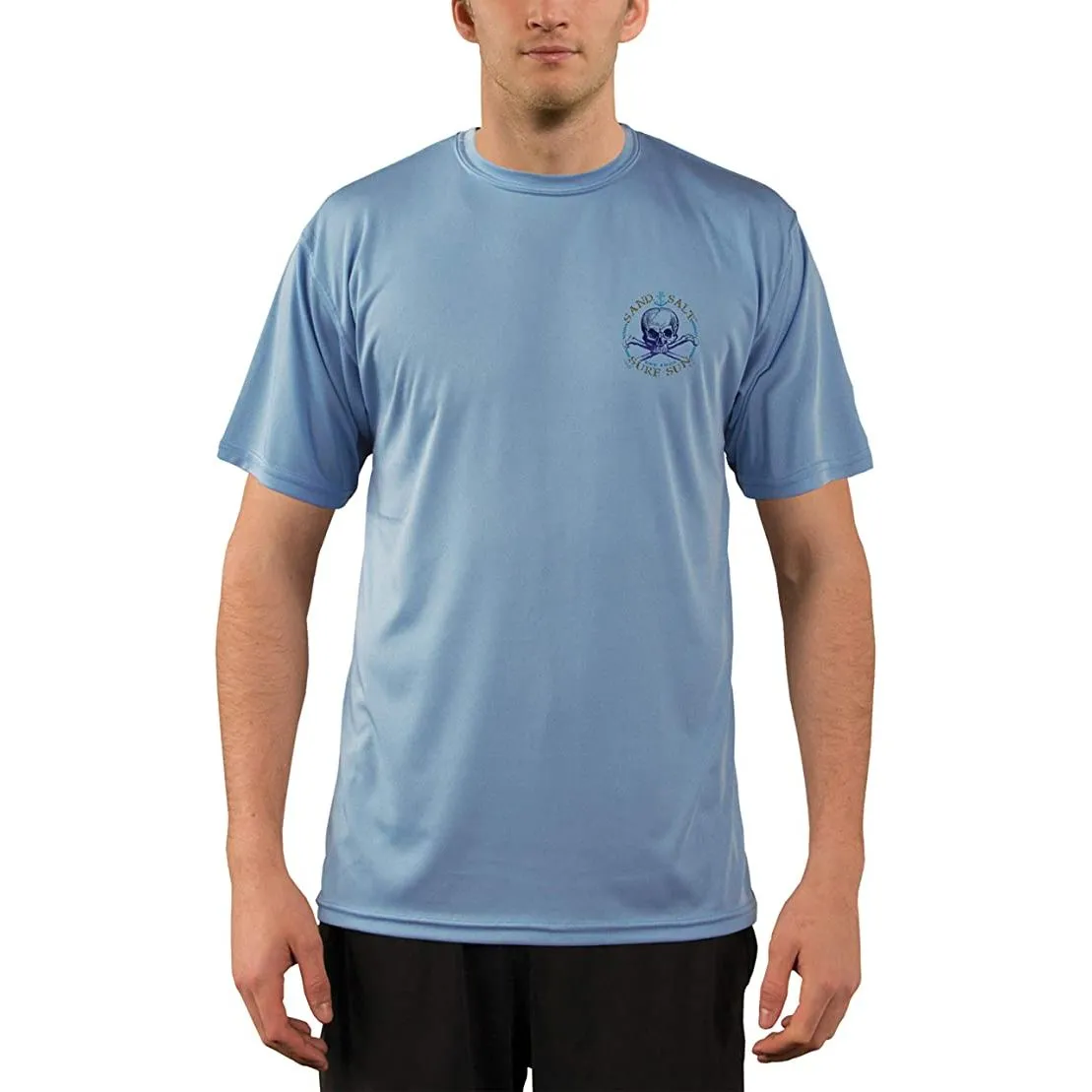 SAND.SALT.SURF.SUN. Blue Marlin Men's UPF 50  UV Sun Protection Performance Short Sleeve T-Shirt