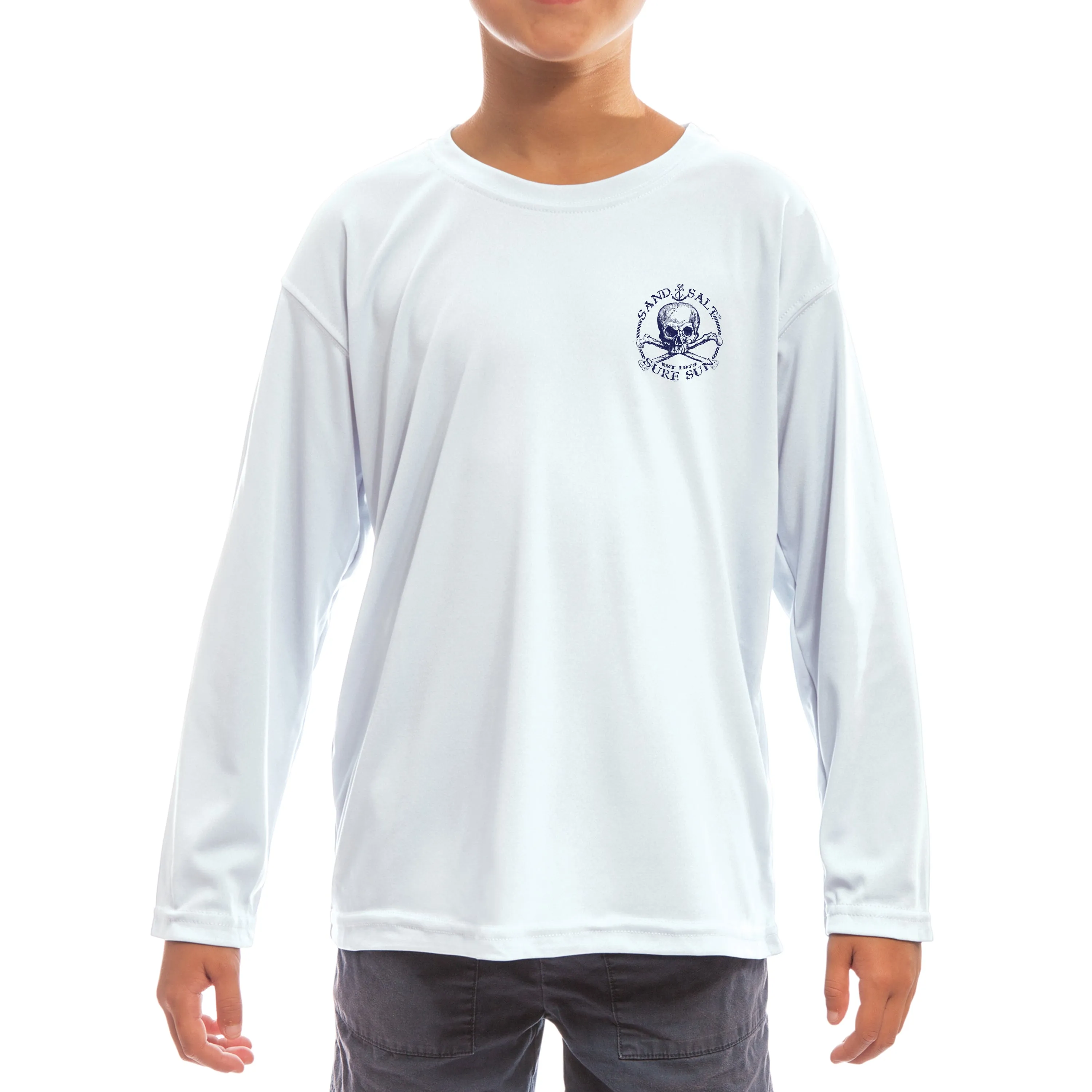 SAND.SALT.SURF.SUN. Flag Turtle Youth UPF 50  UV Sun Protection Performance Long Sleeve T-Shirt