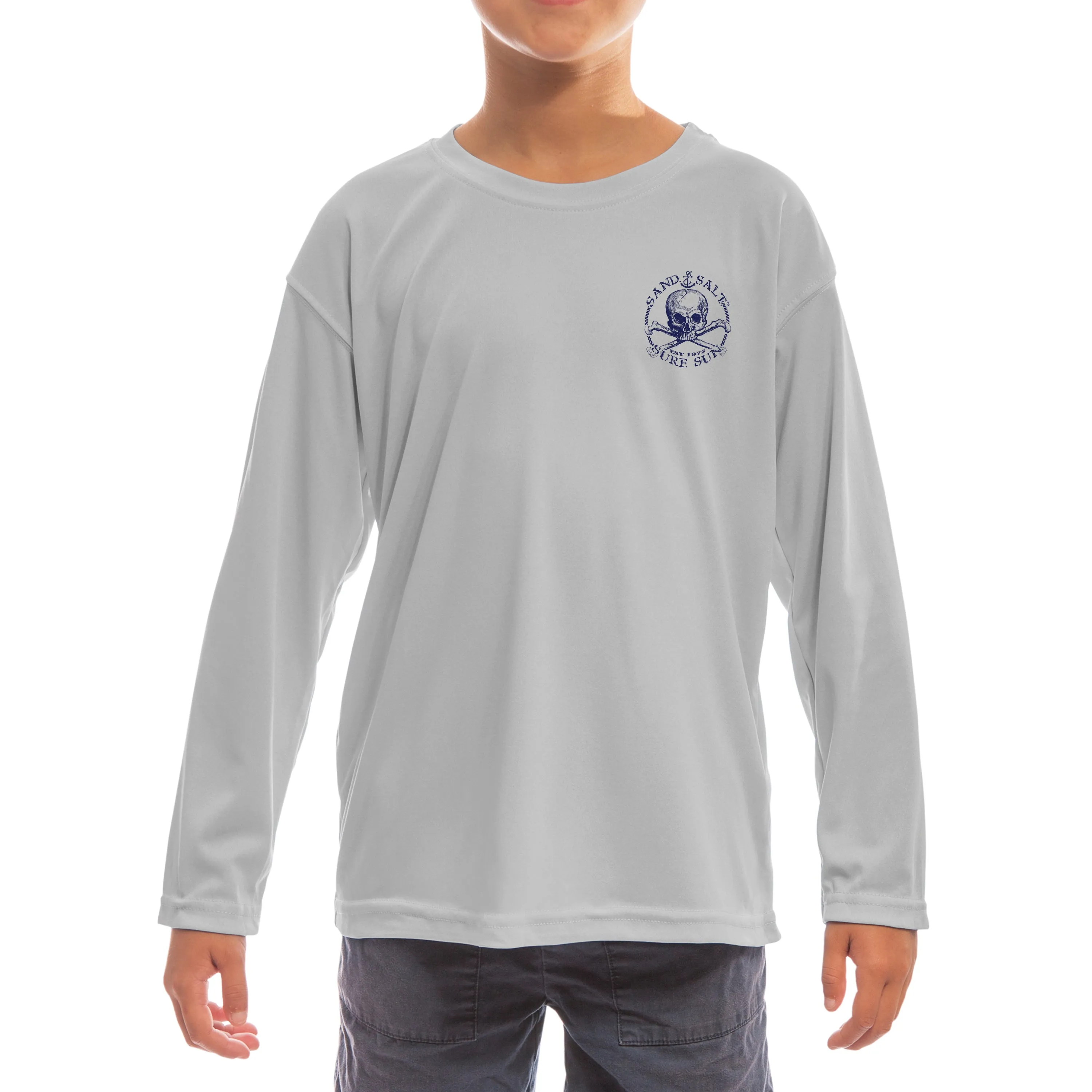 SAND.SALT.SURF.SUN. Flag Turtle Youth UPF 50  UV Sun Protection Performance Long Sleeve T-Shirt