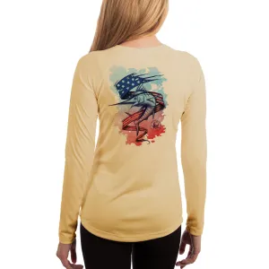 SAND.SALT.SURF.SUN. Marlin Flag  Women's UPF 50  UV Sun Protection Performance Long Sleeve T-Shirt