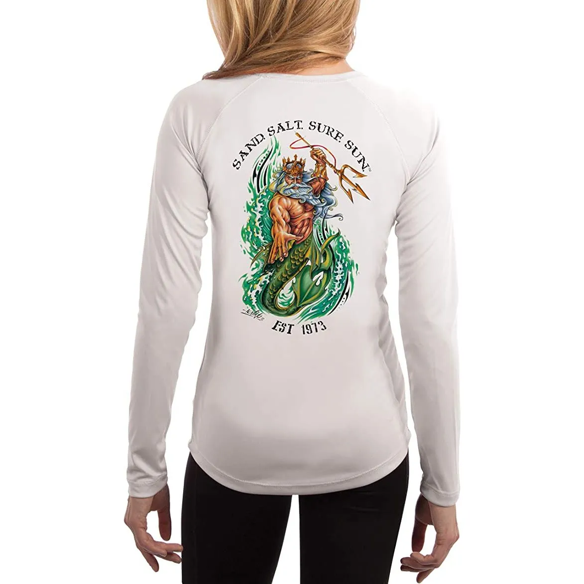 SAND.SALT.SURF.SUN. Neptune Women's UPF 50  UV Sun Protection Performance Long Sleeve T-Shirt
