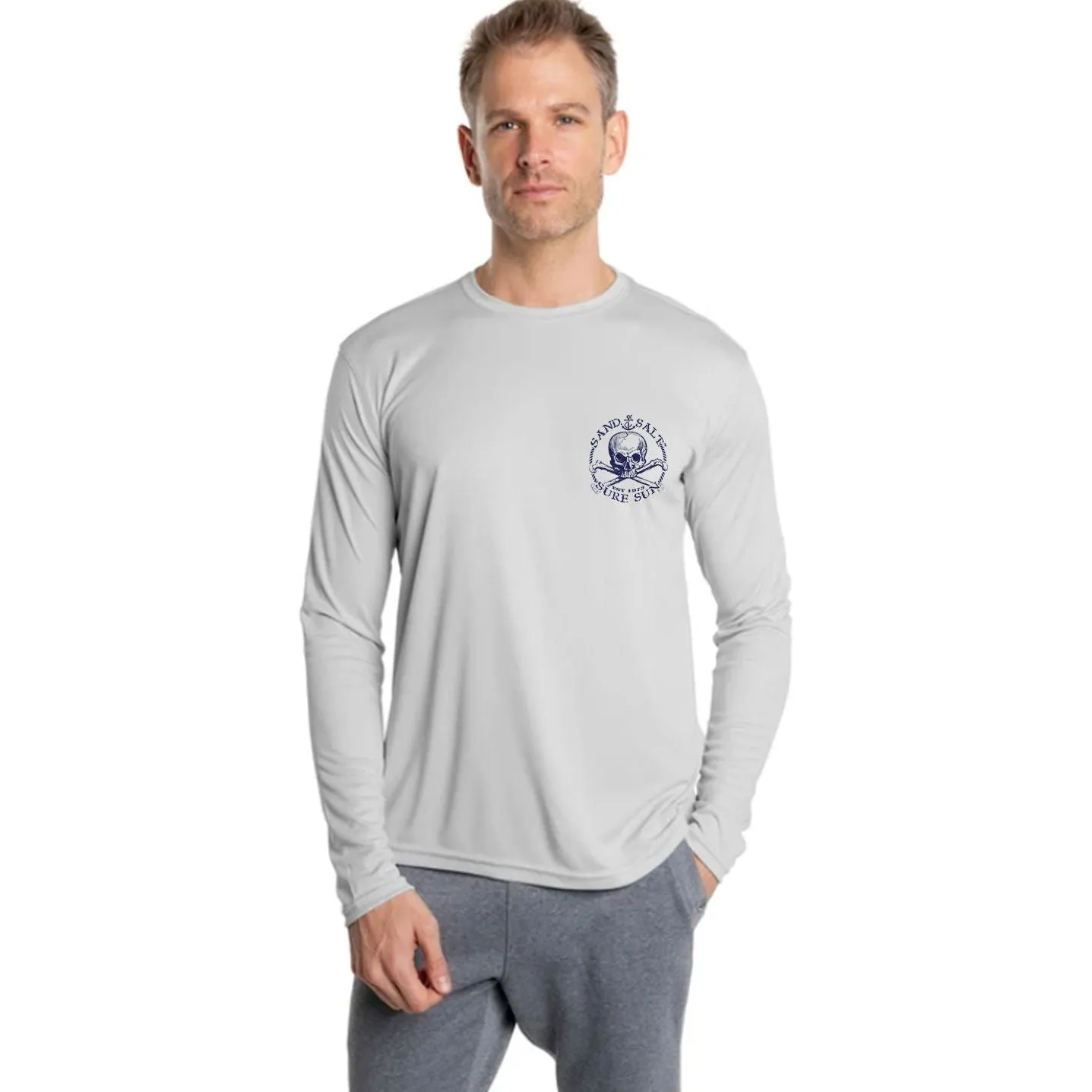SAND.SALT.SURF.SUN. Octopus Men's UPF 50  UV Sun Protection Performance Long Sleeve T-Shirt
