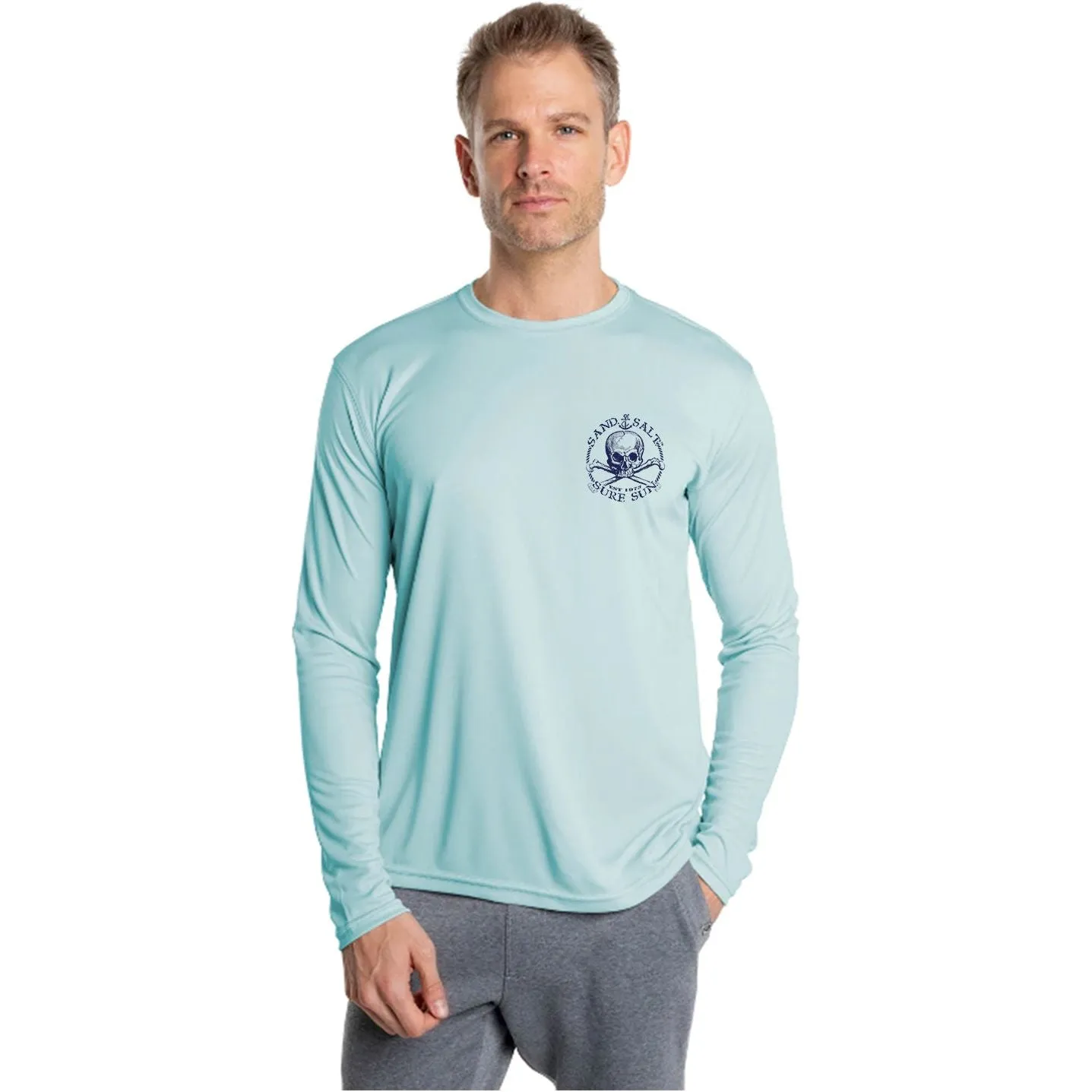 SAND.SALT.SURF.SUN. Octopus Men's UPF 50  UV Sun Protection Performance Long Sleeve T-Shirt