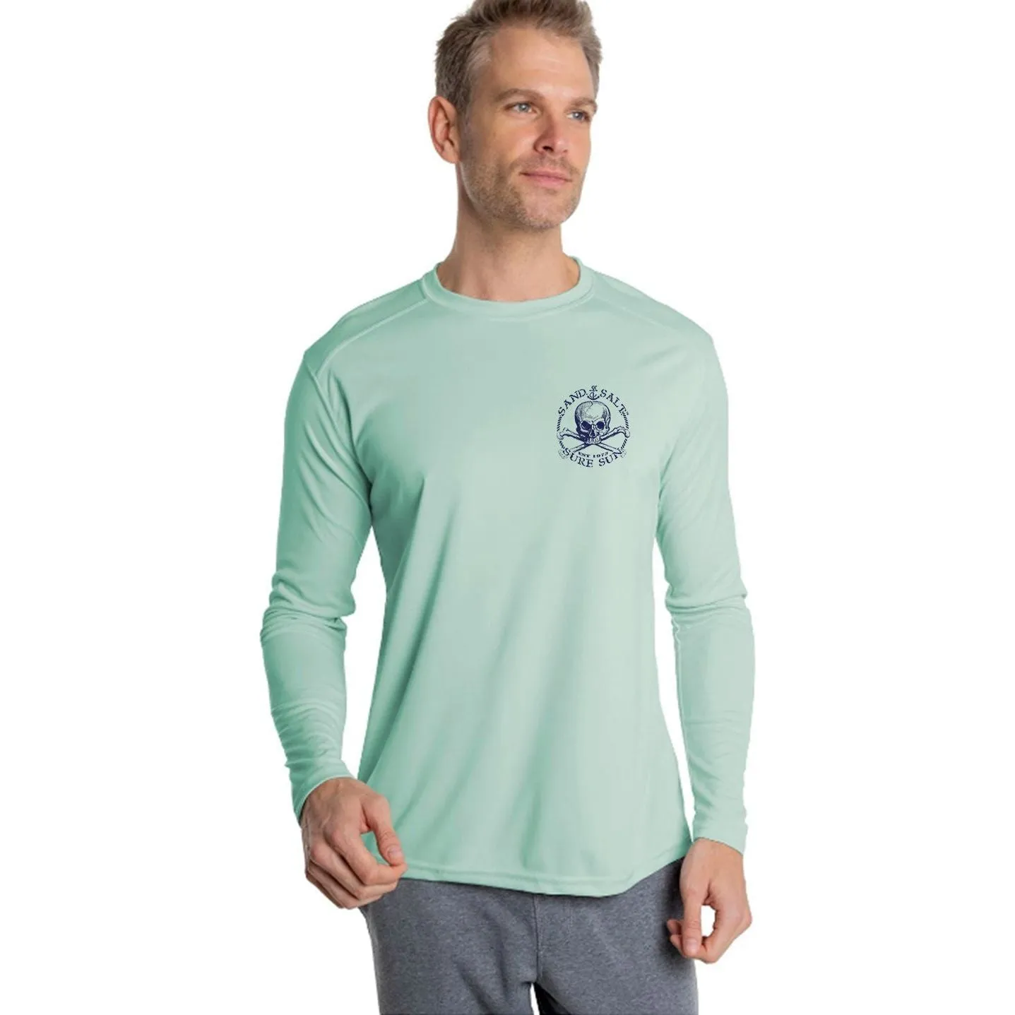 SAND.SALT.SURF.SUN. Octopus Men's UPF 50  UV Sun Protection Performance Long Sleeve T-Shirt