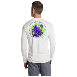 SAND.SALT.SURF.SUN. Octopus Men's UPF 50  UV Sun Protection Performance Long Sleeve T-Shirt