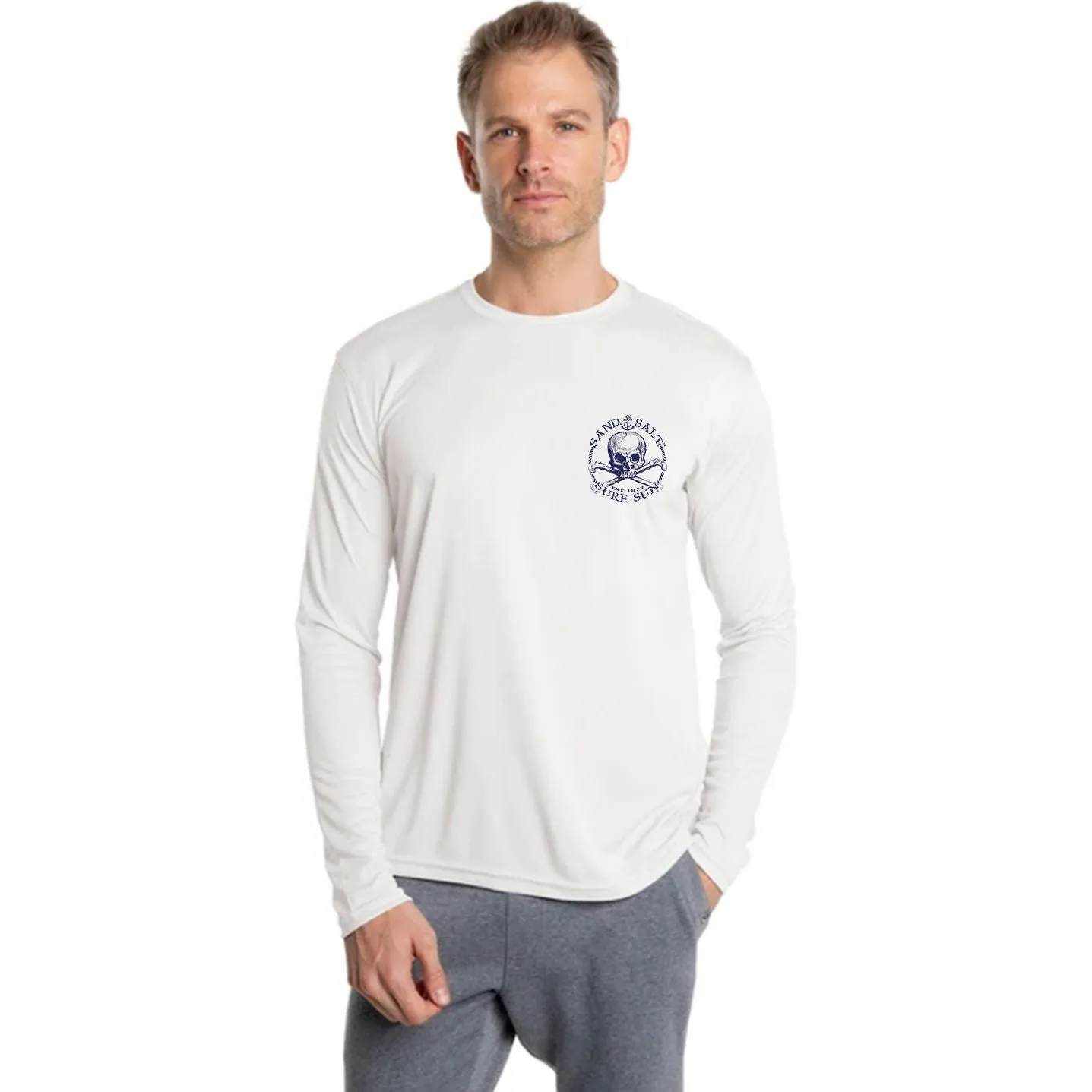 SAND.SALT.SURF.SUN. Octopus Men's UPF 50  UV Sun Protection Performance Long Sleeve T-Shirt