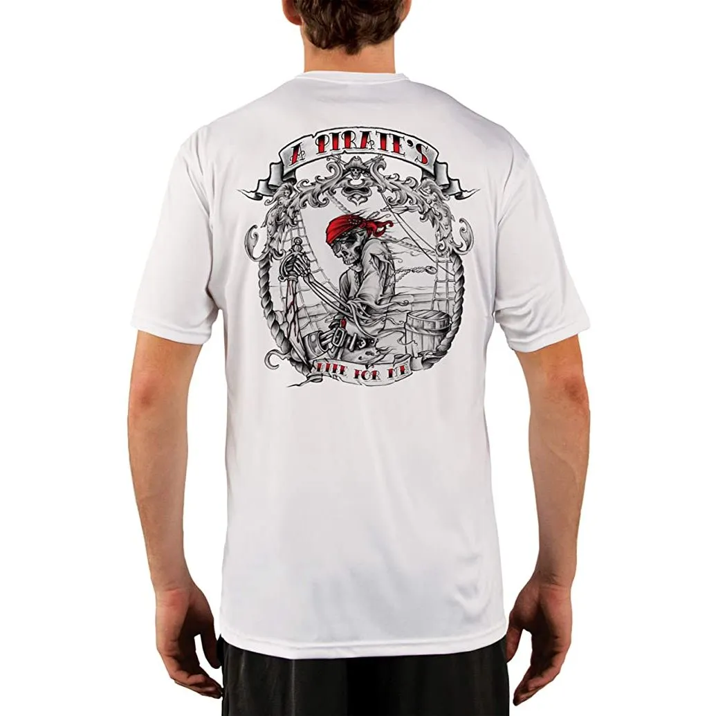 SAND.SALT.SURF.SUN. Pirate Life Men's UPF 50  UV Sun Protection Performance Short Sleeve T-Shirt