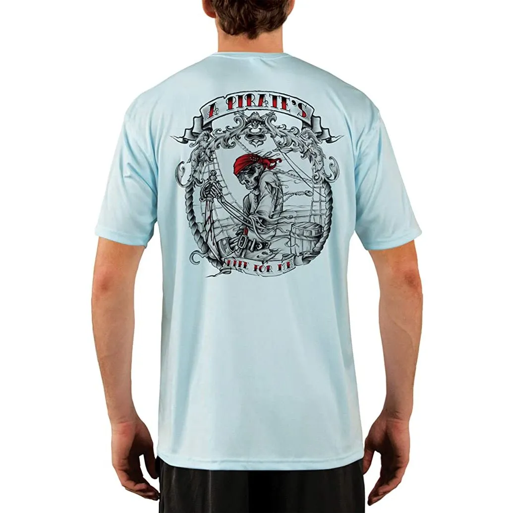 SAND.SALT.SURF.SUN. Pirate Life Men's UPF 50  UV Sun Protection Performance Short Sleeve T-Shirt