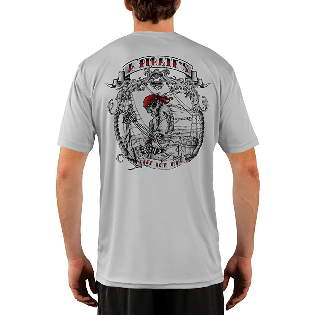 SAND.SALT.SURF.SUN. Pirate Life Men's UPF 50  UV Sun Protection Performance Short Sleeve T-Shirt