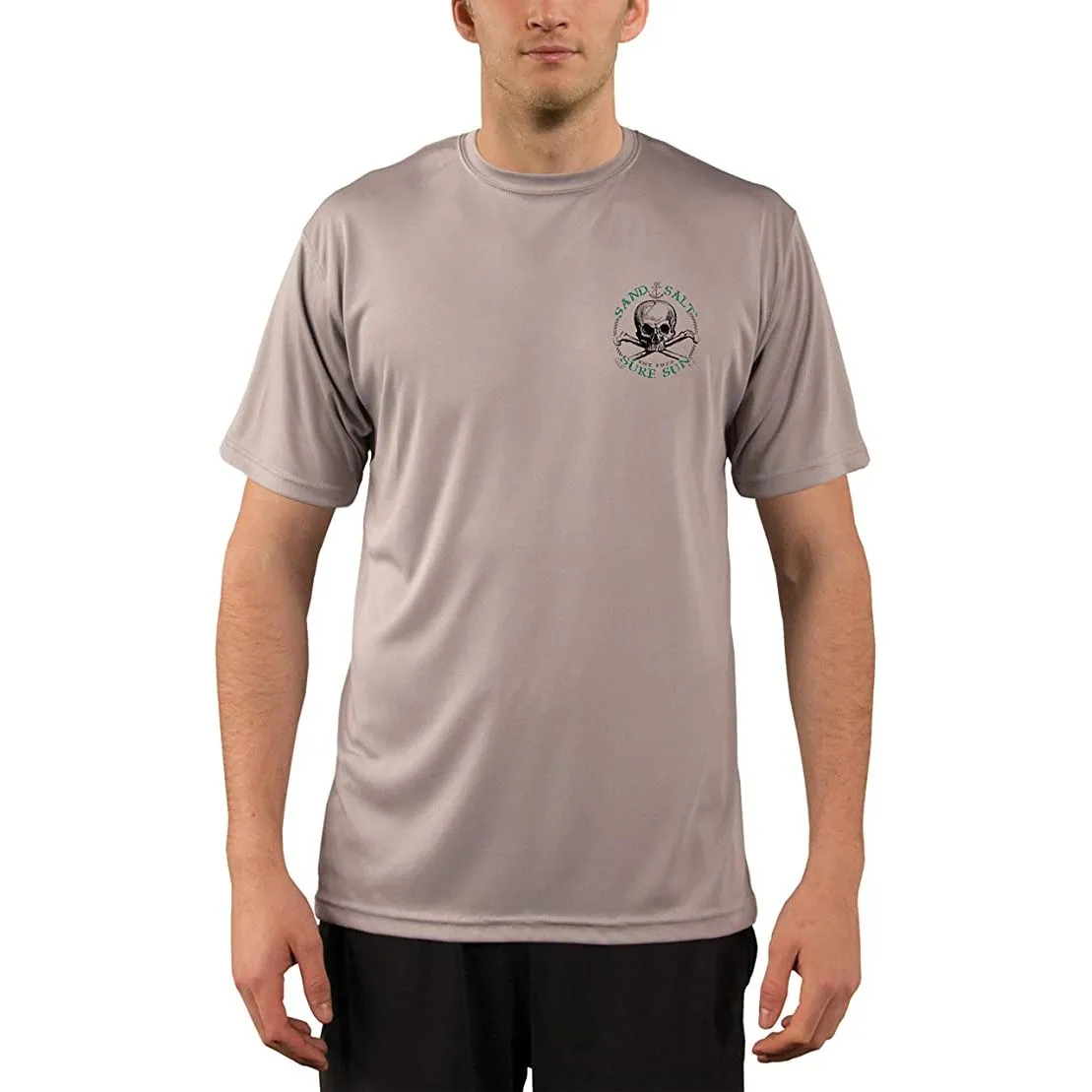SAND.SALT.SURF.SUN. Shark Men's UPF 50  UV Sun Protection Performance Short Sleeve T-Shirt