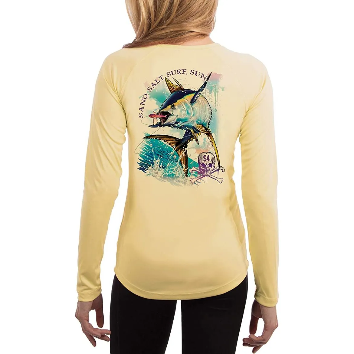 SAND.SALT.SURF.SUN. Tuna Women's UPF 50  UV Sun Protection Performance Long Sleeve T-Shirt