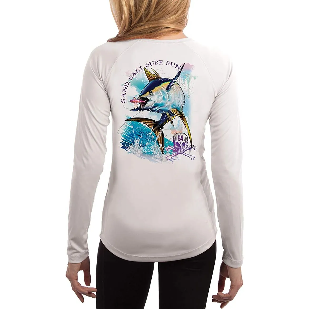 SAND.SALT.SURF.SUN. Tuna Women's UPF 50  UV Sun Protection Performance Long Sleeve T-Shirt