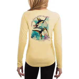 SAND.SALT.SURF.SUN. Tuna Women's UPF 50  UV Sun Protection Performance Long Sleeve T-Shirt