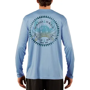 SAND.SALT.SURF.SUN. Vintage Crab Men's UPF 50  UV Sun Protection Performance Long Sleeve T-Shirt