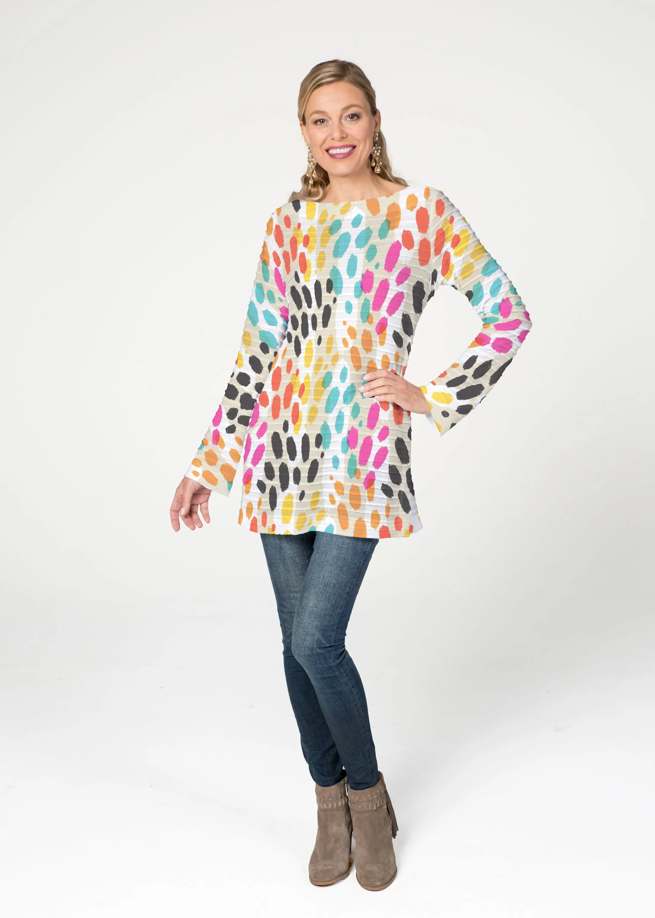 Santa Fe (14267) ~ Banded Boatneck Tunic