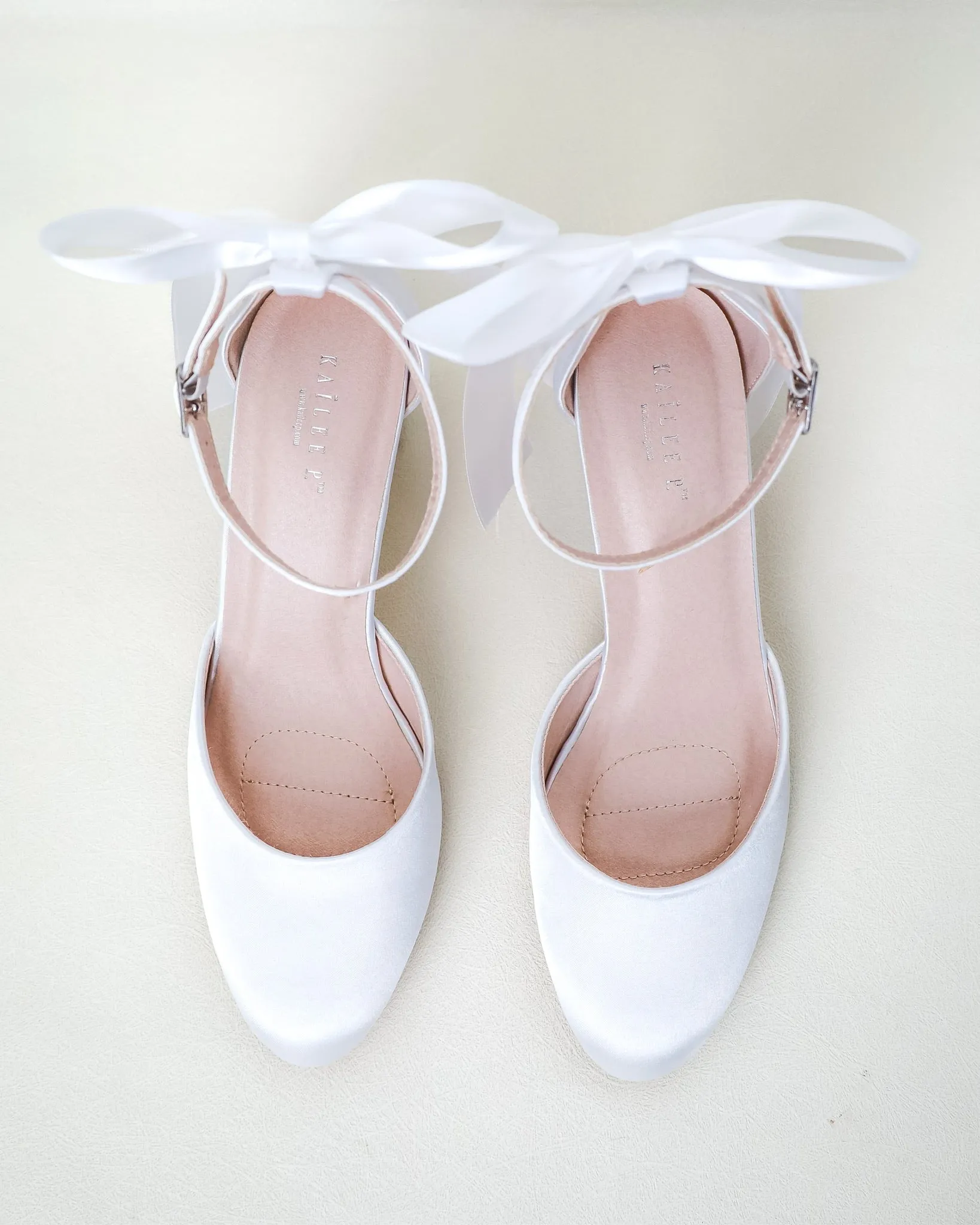 Satin Block Heel with Satin Back Bow