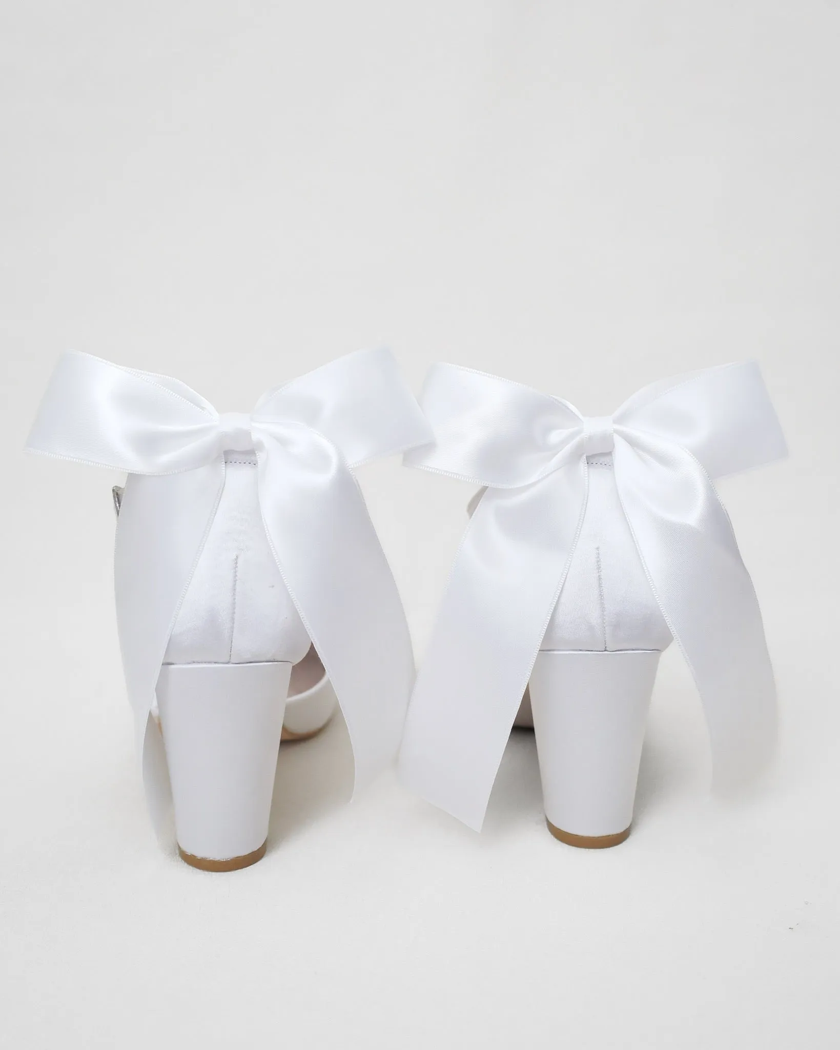 Satin Block Heel with Satin Back Bow
