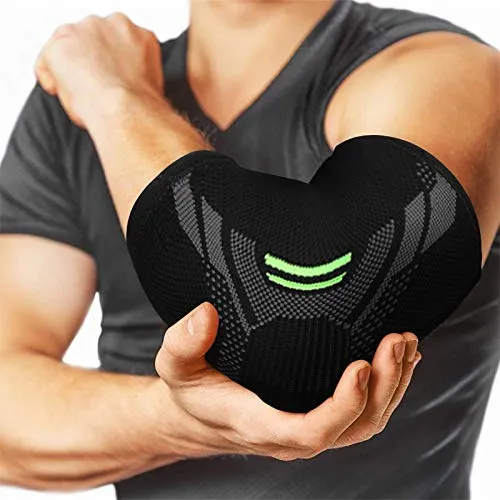 Serveuttam® Elbow Support for Gym (1 Pair) - Elbow Brace for Men Women Workout | Elbow Compression Sleeves for Tendonitis Pain Relief, Tennis, Volleyball, Cricket - Elbow Pain (Robotic, M)