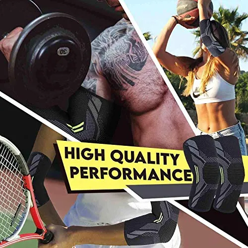 Serveuttam® Elbow Support for Gym (1 Pair) - Elbow Brace for Men Women Workout | Elbow Compression Sleeves for Tendonitis Pain Relief, Tennis, Volleyball, Cricket - Elbow Pain (Robotic, M)