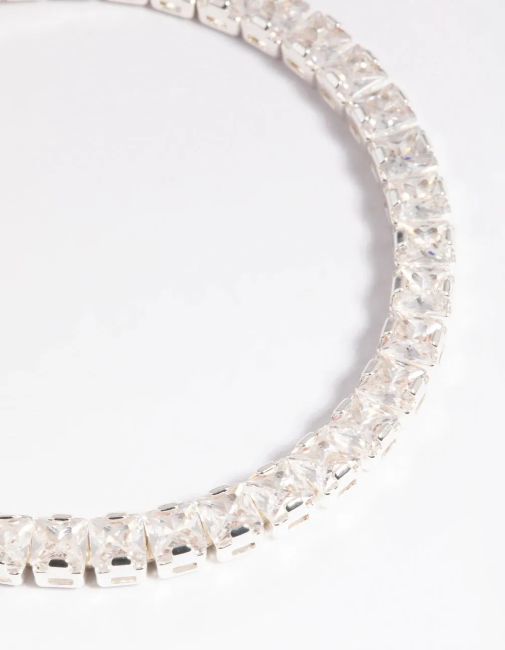 Silver Cubic Zirconia Cup Chain Bracelet