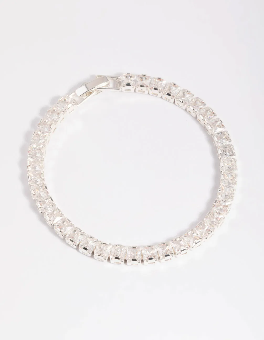 Silver Cubic Zirconia Cup Chain Bracelet