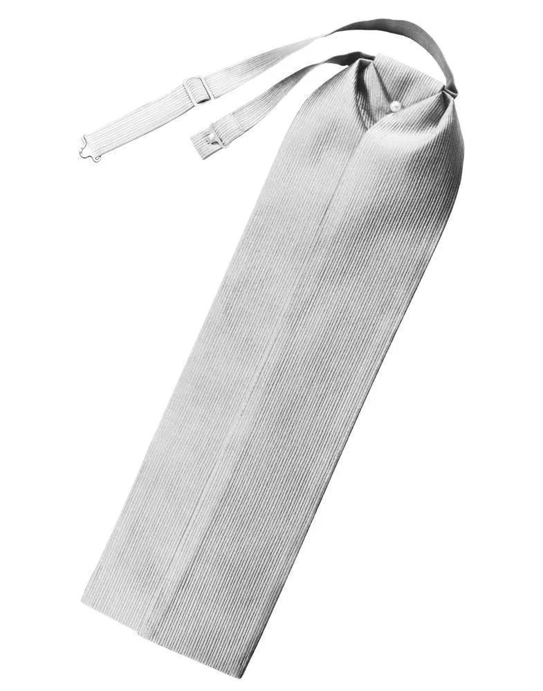 Silver Faille Silk Ascot