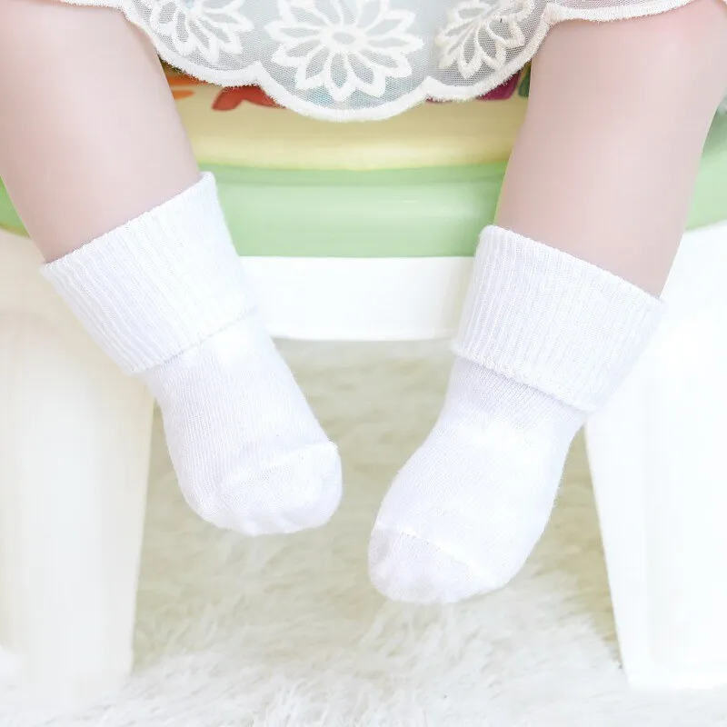 Solid Colour Soft Cotton Newborn Baby Non-slip Soled Socks