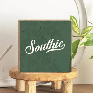 Southie Vintage Green City Map Decorative Wooden Block