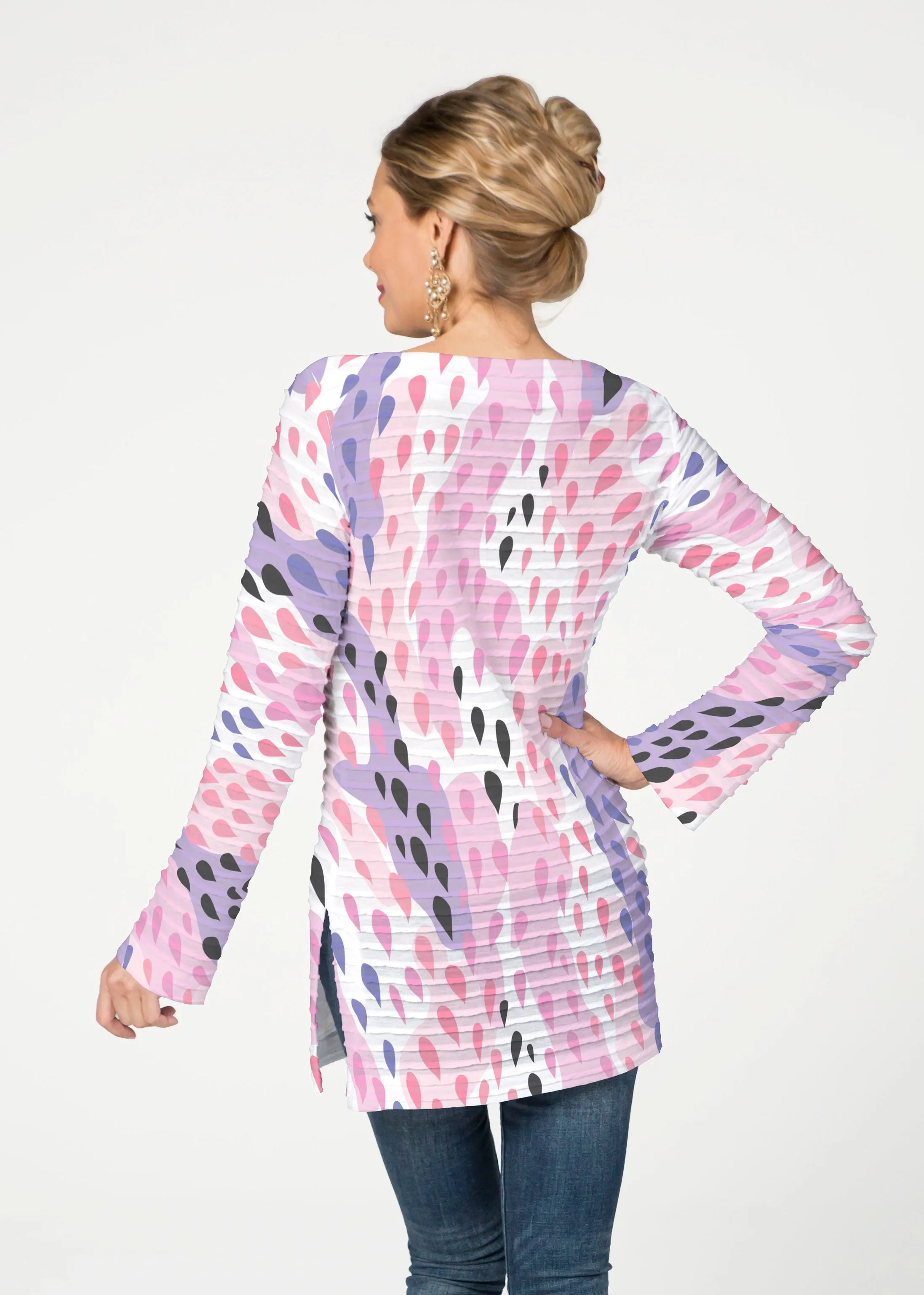 Spring Rain (14268) ~ Banded Boatneck Tunic