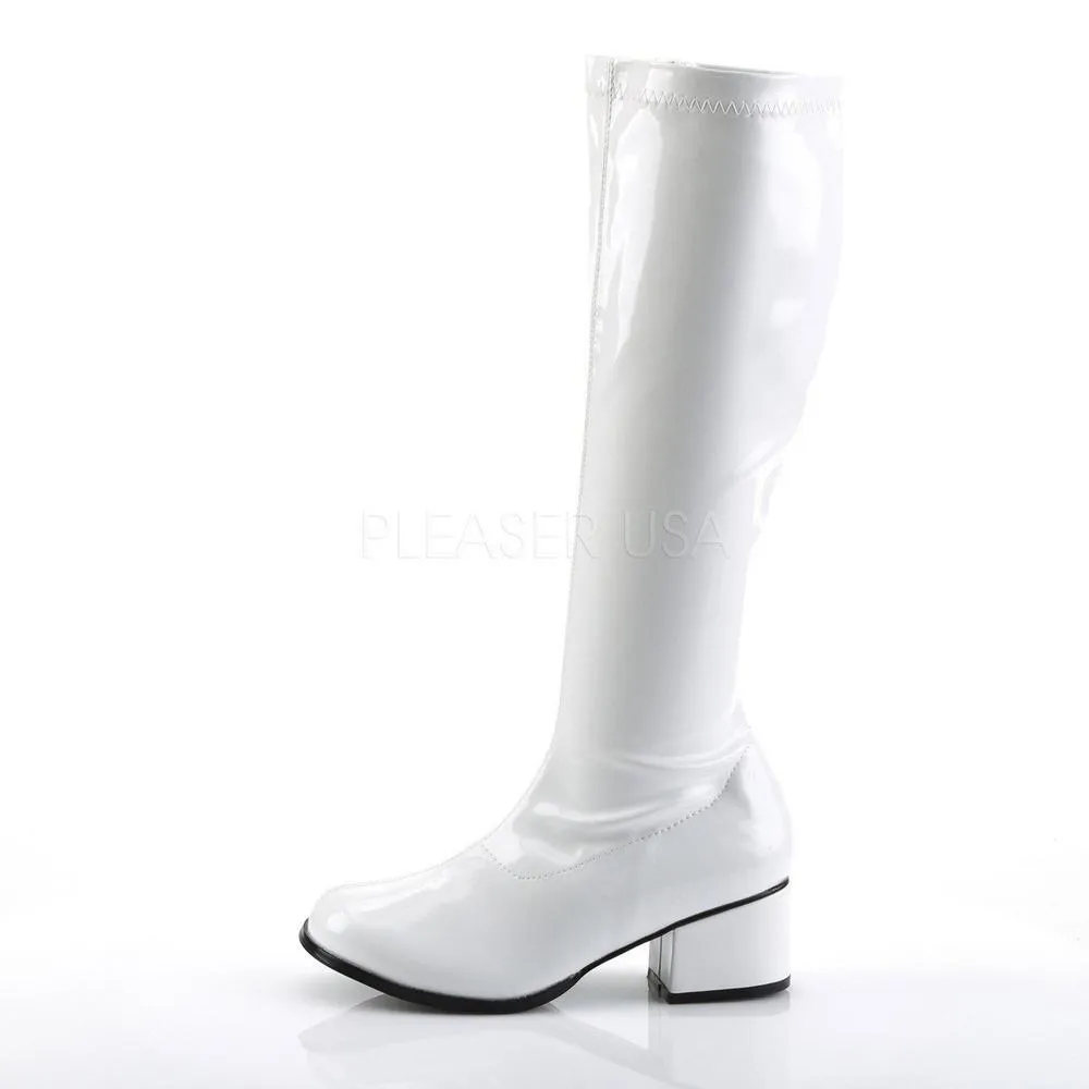 SS-RETRO-300 Go Go Boot | White Patent