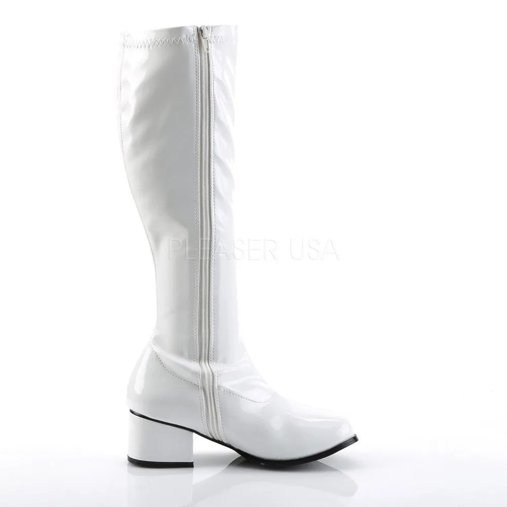 SS-RETRO-300 Go Go Boot | White Patent