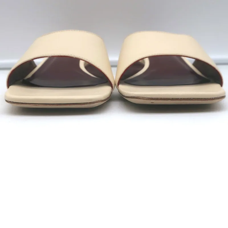 STAUD Mules Simone Ivory Leather Size 39 Slide Sandals