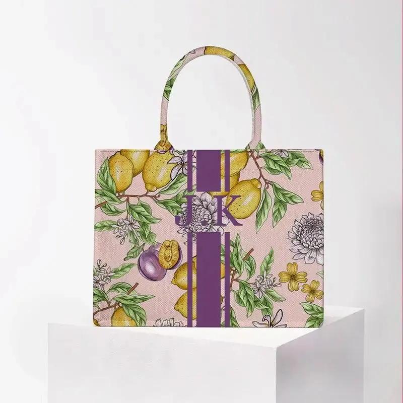 Stripe Printing Handbag Customizable Letters