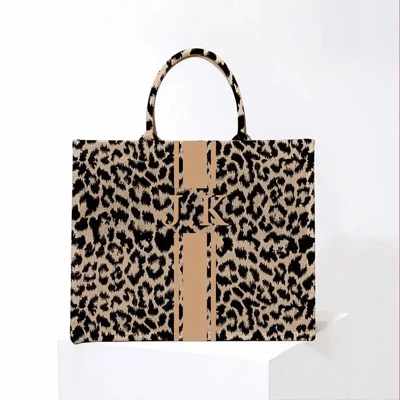 Stripe Printing Handbag Customizable Letters