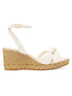 STUART WEITZMAN Playa knotted leather espadrille wedge sandals