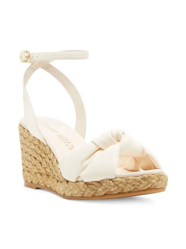 STUART WEITZMAN Playa knotted leather espadrille wedge sandals