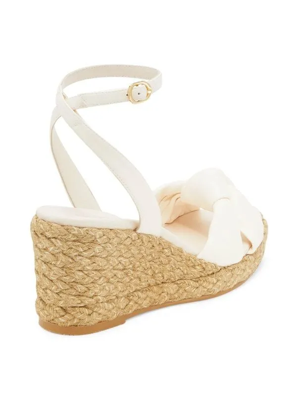 STUART WEITZMAN Playa knotted leather espadrille wedge sandals