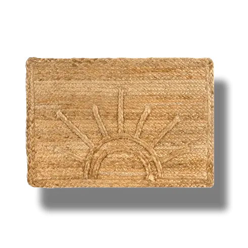 Sunburst Accent Jute Rug -  Natural
