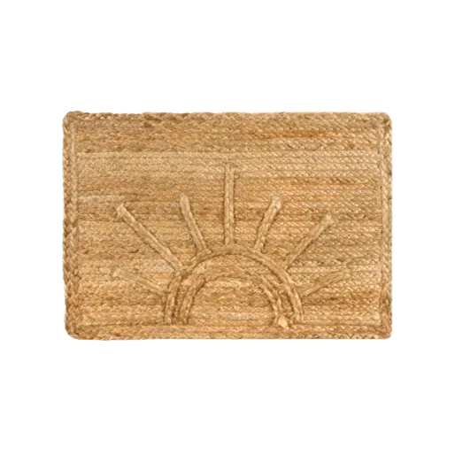 Sunburst Accent Jute Rug -  Natural