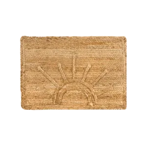 Sunburst Accent Jute Rug -  Natural