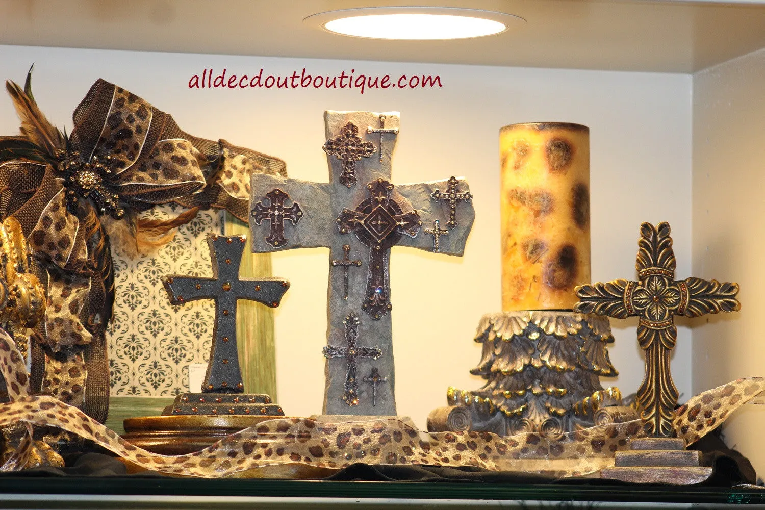 Table Decor | Metal Embellished Cross