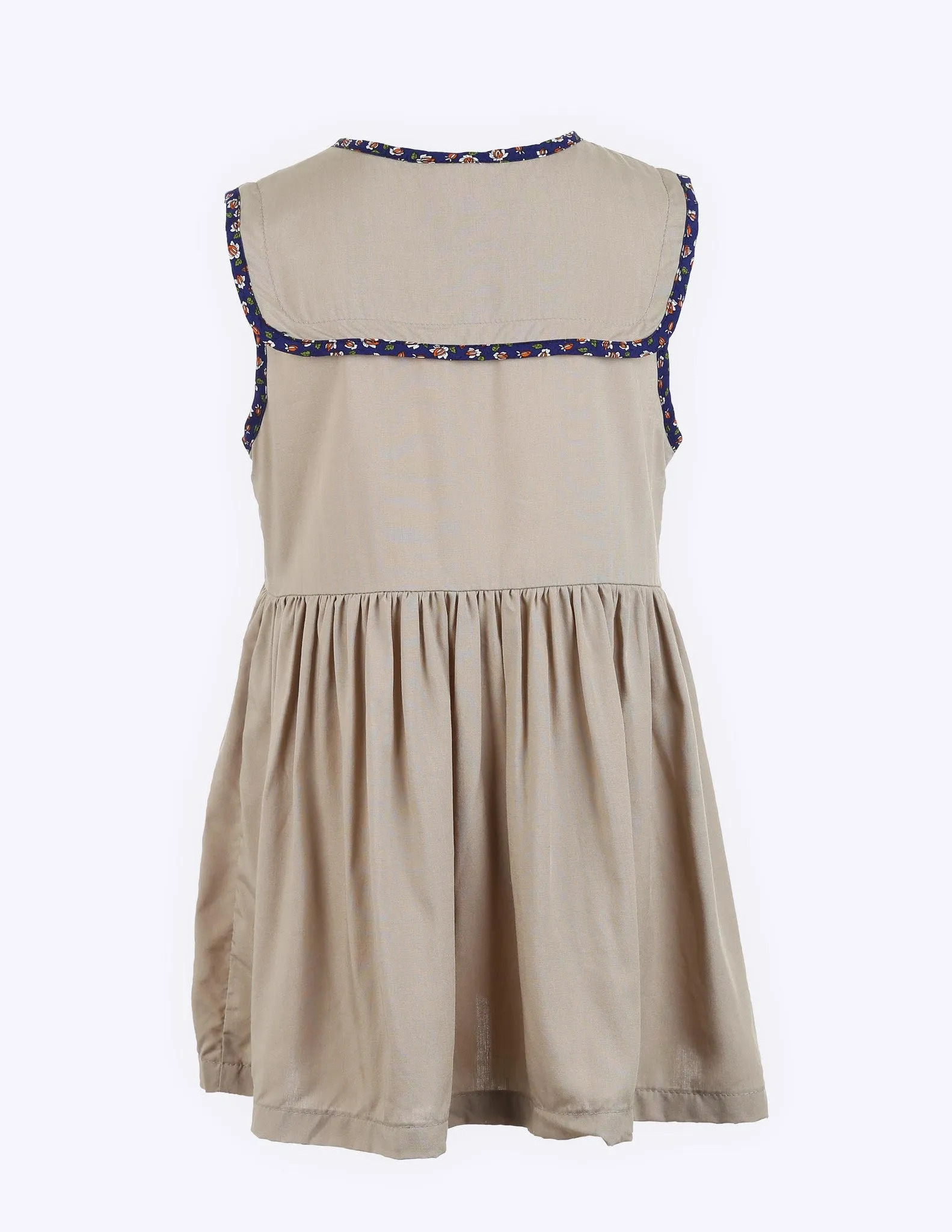 Tan Keyhole Sleeveless Dress
