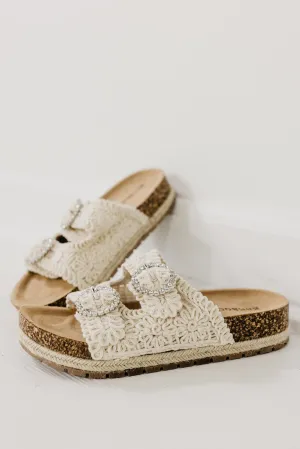 The Clash Woven Rhinestone Buckle Sandal