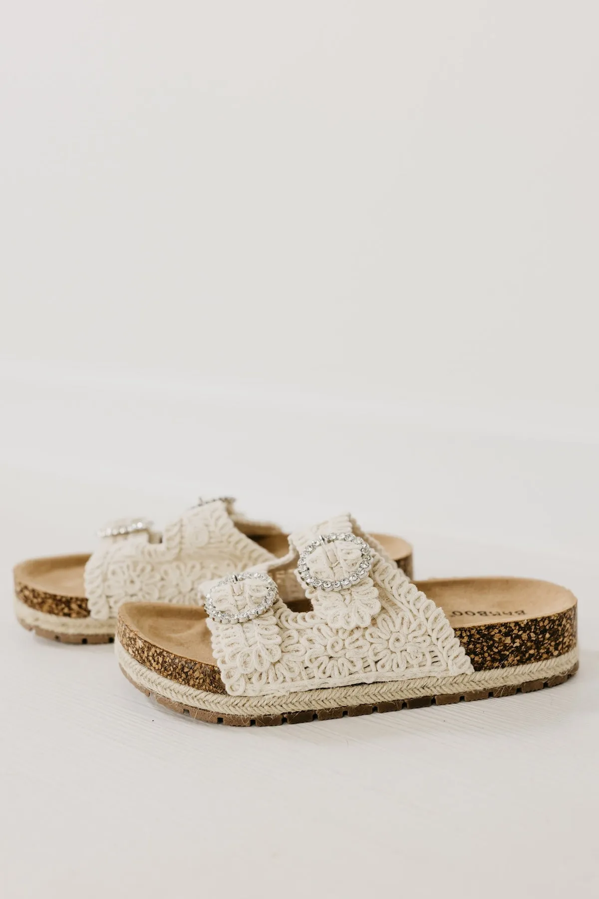 The Clash Woven Rhinestone Buckle Sandal