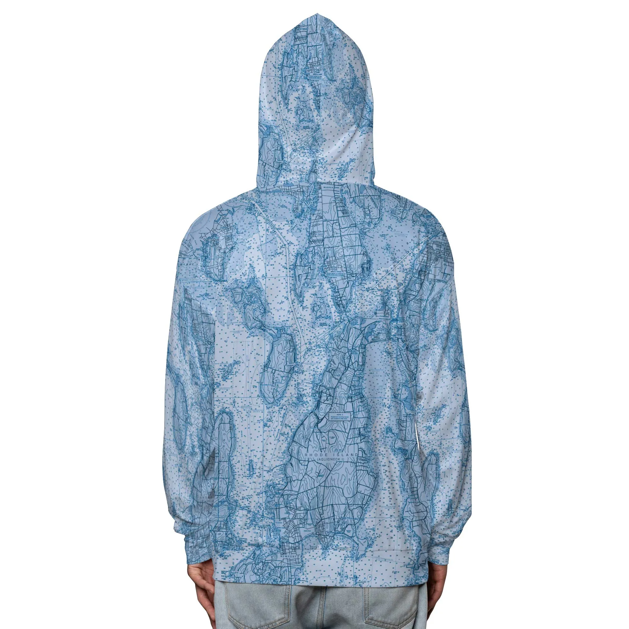 The Narragansett Bay Blues Hooded Performance Sports Shirt