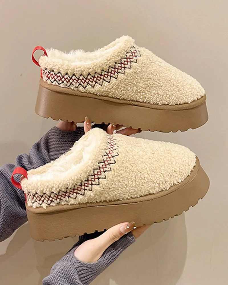 Thick-soled Curly Fur Casual Plush Birkenstocks