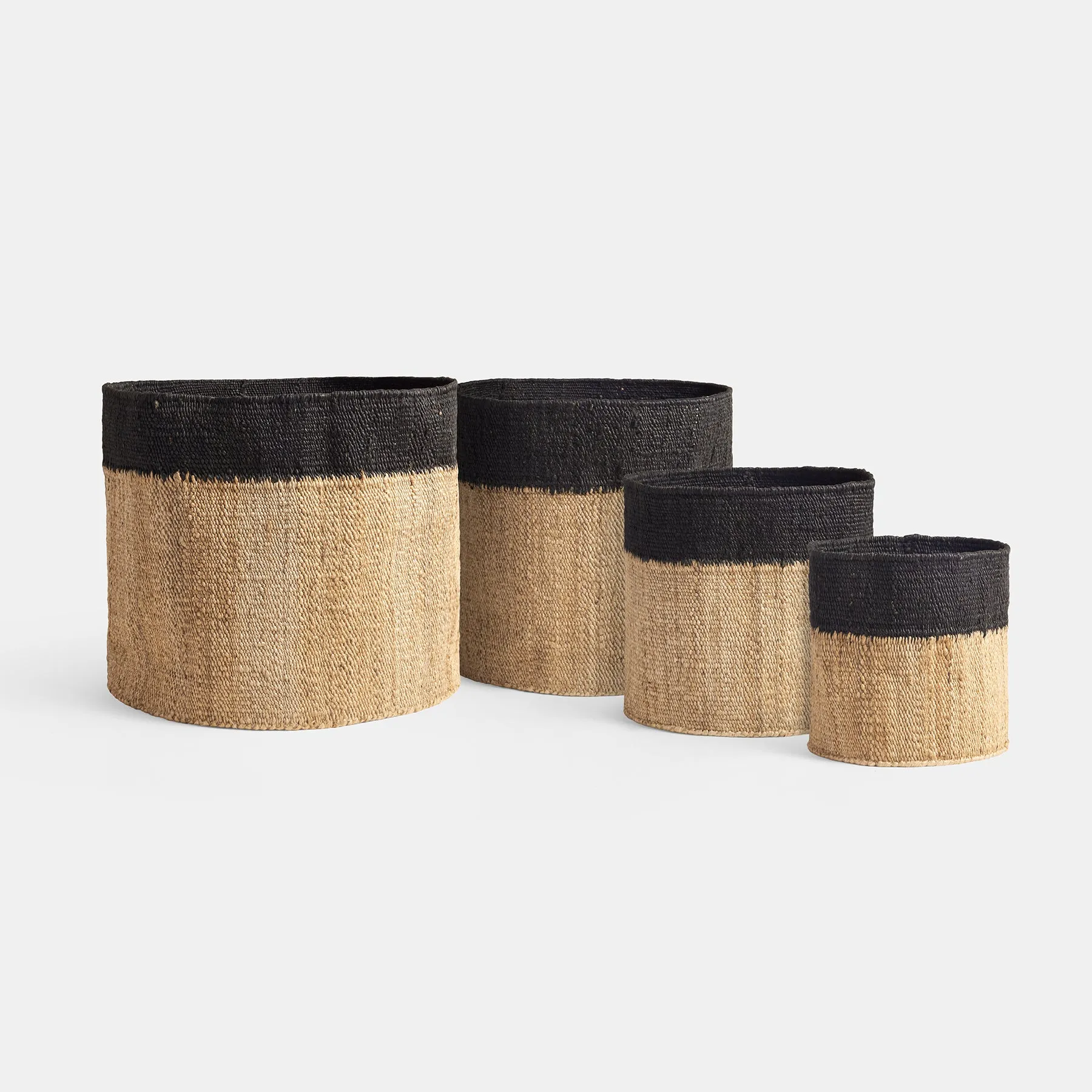 Tipped Jute Basket 21 X 18 - Natural/Black