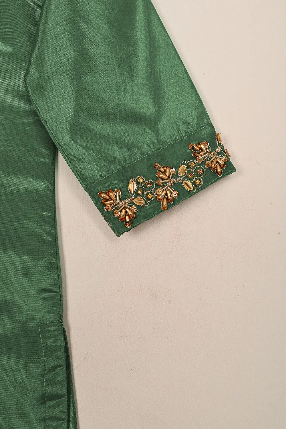 TKF-179-Sea Green - Kids 3Pc Ready to Wear Silk Formal Dress